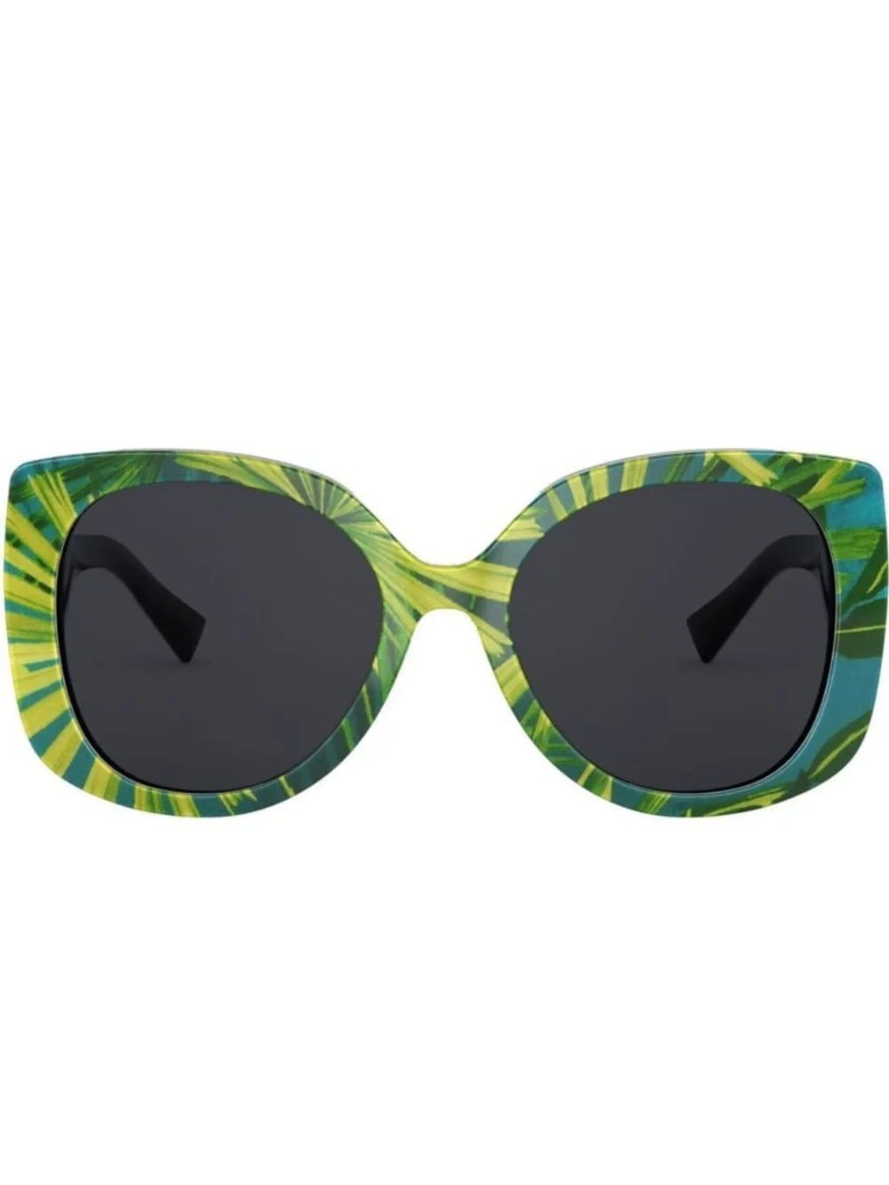 Versace Green Tropical Print Women's Sunglasses with Dark Lenses